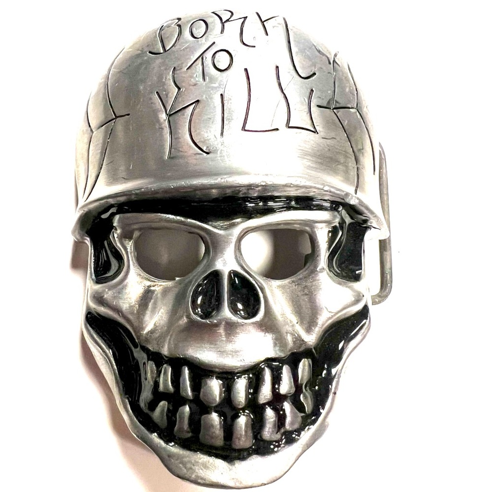 Motorcycles Biker Skelton Black Silver Mens Fashion Belt Buckle
